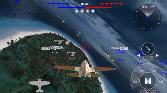 Screenshot of a dogfight in Wings of Heroes for plane games guide