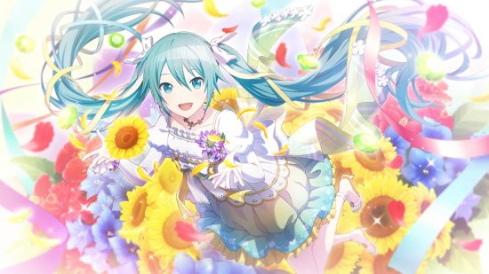 Project Sekai characters: Hatsune Miku's birthday card art.