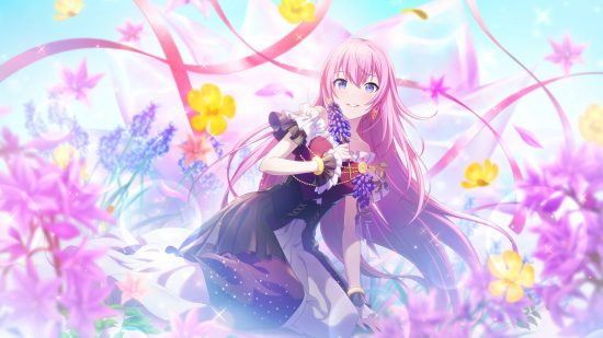 Project Sekai characters: Megurine Luka's birthday art.