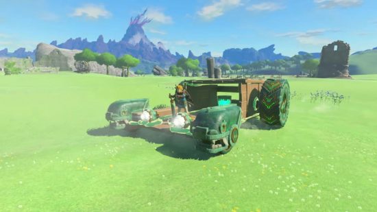 Screenshot of a car Link has made for car games guide entry Zelda: Tears of the Kingdom