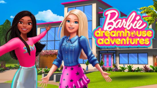 Barbie games: Key art from Barbie Dreamhouse Adventures on Switch