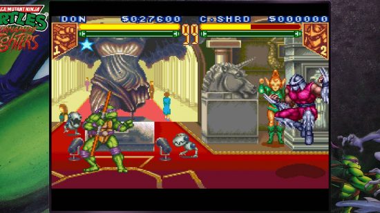 TMNT games: a screenshot shows the Teenage Mutant Ninja Turtles in a video game