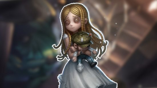 Identity V characters: The "Little Girl" outlined in white and pasted on a blurred Identity V background