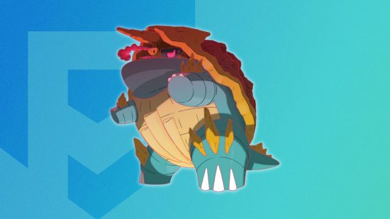 Gigantamax Pokémon Drednaw's form on a themed SmartRead background