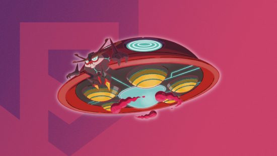 Gigantamax Pokémon Orbeetle's form on a themed SmartRead background