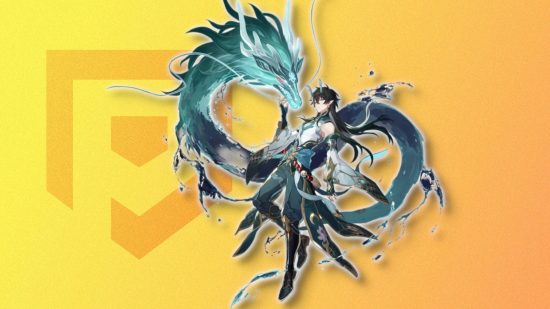 Honkai Star Rail tier list - Imbibitor Lunae with a dragon against a yellow background with the SmartRead logo on it