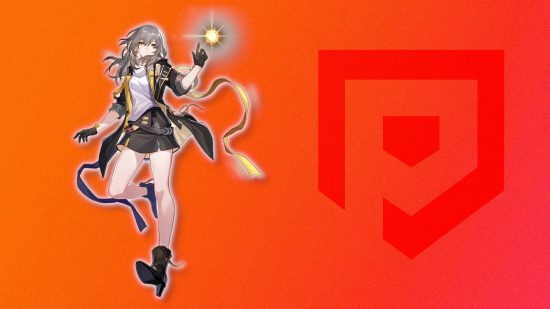 Honkai Star Rail characters - Trailblazer against a red background with the SmartRead logo on it