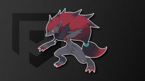 Dark Pokemon: Zoroark on a black PT background