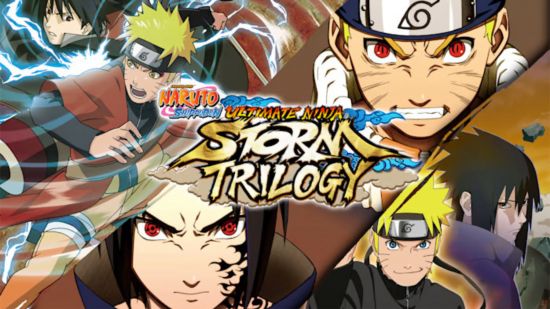 key art from the Naruto Ninja Storm Trilogy showcasing various fighters including Naruto