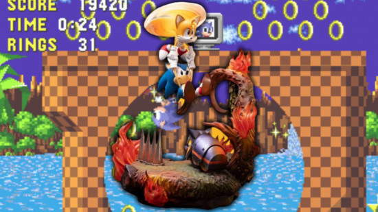 Sonic figure - Sonic and tails making a great escape in front of Green Hill Zone