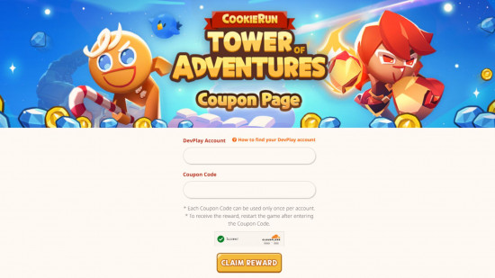 How to redeem cookie run tower of adventures codes on the official website