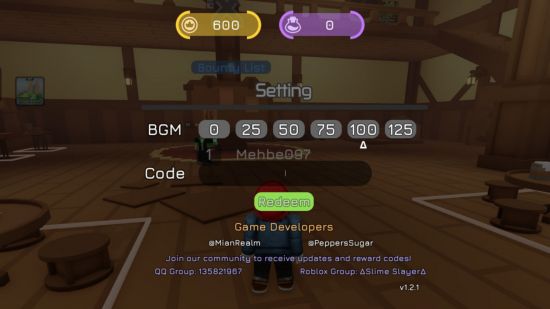 Tower Adventure codes redemption screen in a wooden building 