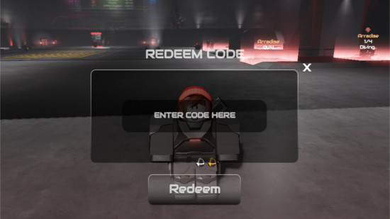 Darkdivers codes redemption screen in front of a soldier in the hangar of a base