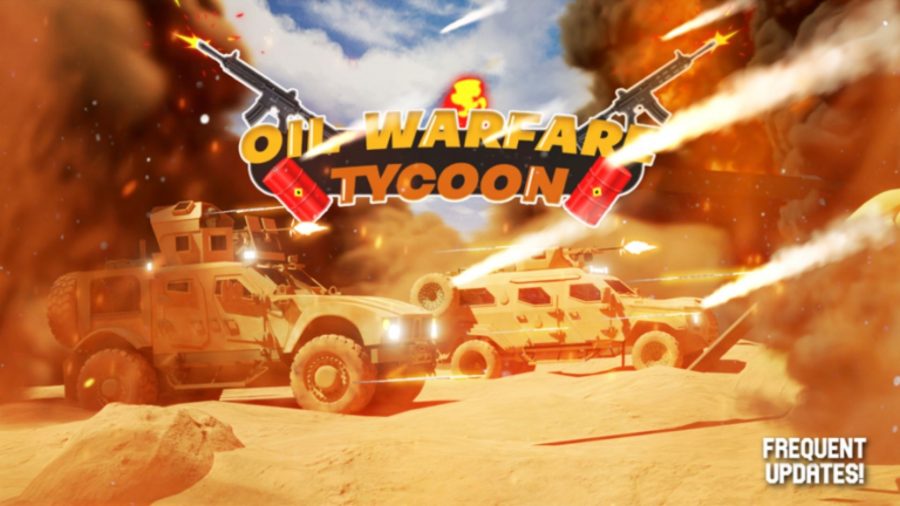 Cars shooting at each other in art from Oil Warfare Tycoon.