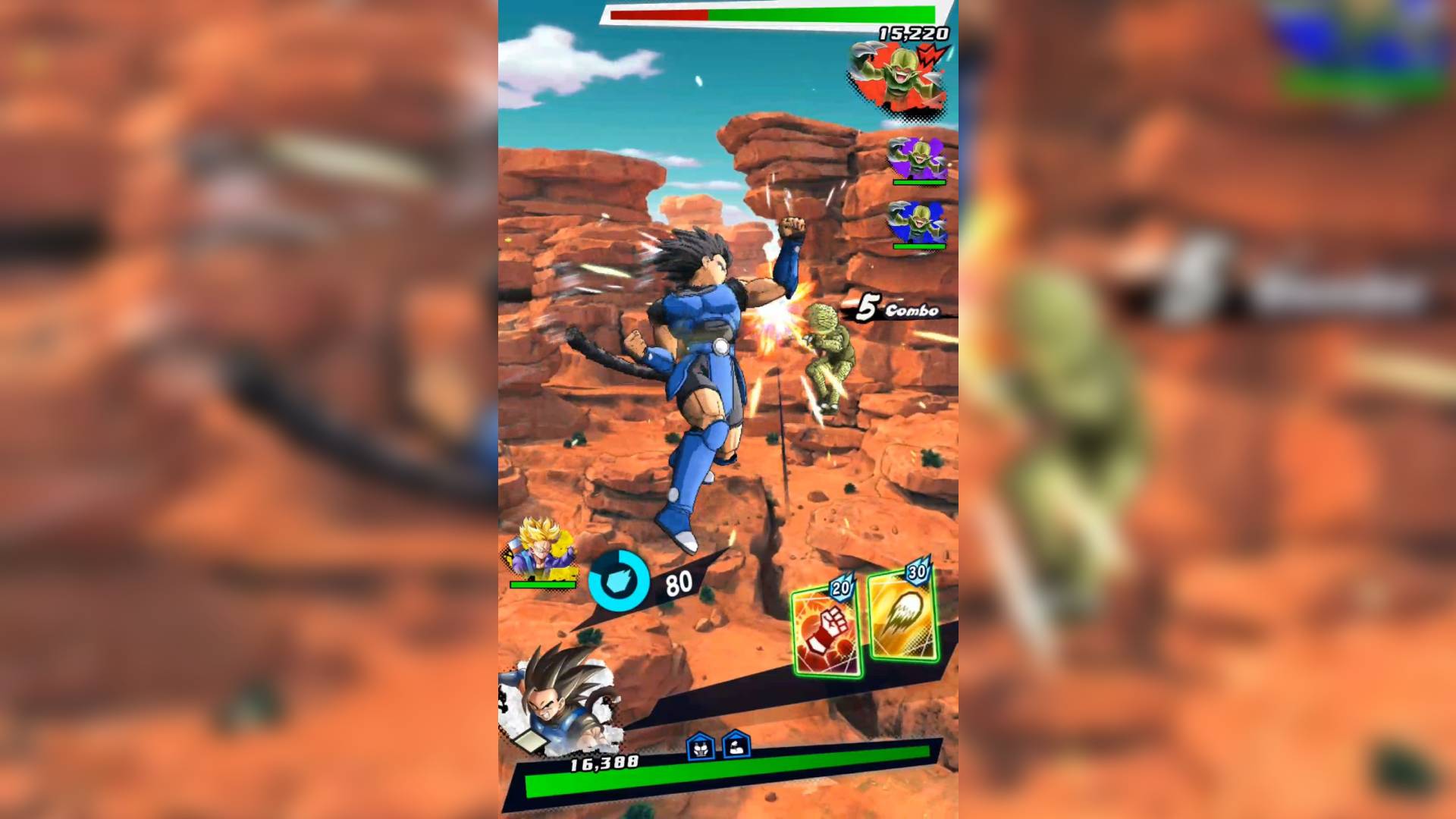 Best Dragon Ball games: a screenshot from dragon Ball Legends 