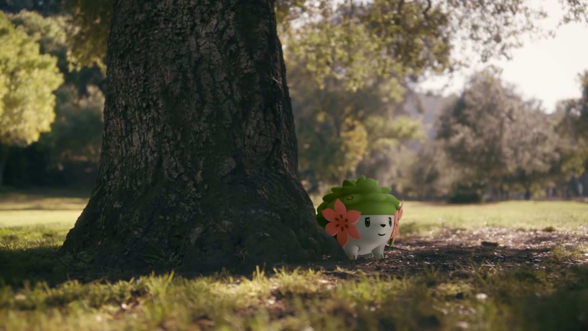 Addictive games - Pokémon GO. A screenshot shows Shaymin in the real world.