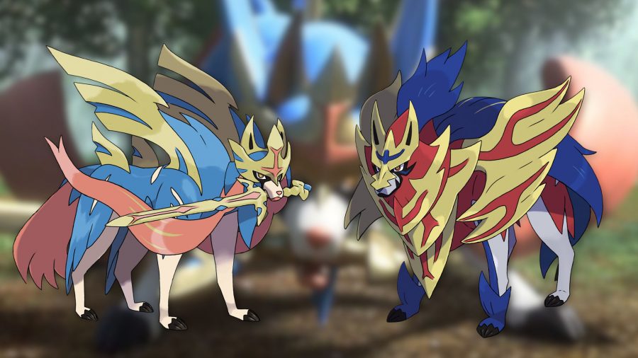 Art of steel Pokémon Zamazenta and Zacian