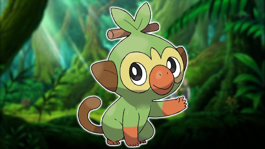 Monkey Pokemon: With a jungle-based Pokemon still in the background, an image shows the monkey Pokemon Grookey